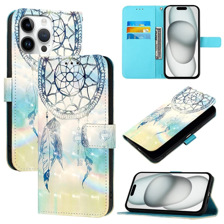 3D Painting flip PU leather iPhone 16 Pro Max wallet case with Dream Wind Chimes artwork