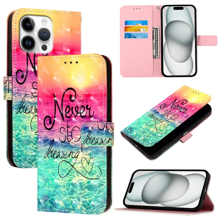 3D Painting flip PU leather iPhone 16 Pro Max wallet case with Chasing Dreams artwork