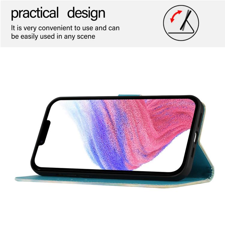 3D Painting horizontal flip iPhone case showing holder design