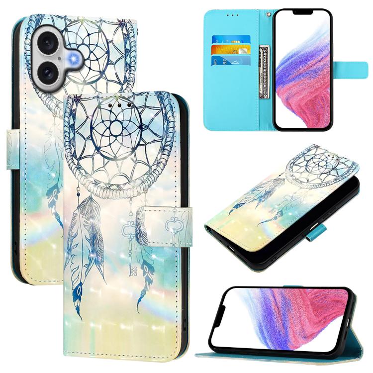 3D Painting flip PU leather iPhone 17 wallet case with Dream Wind Chimes artwork