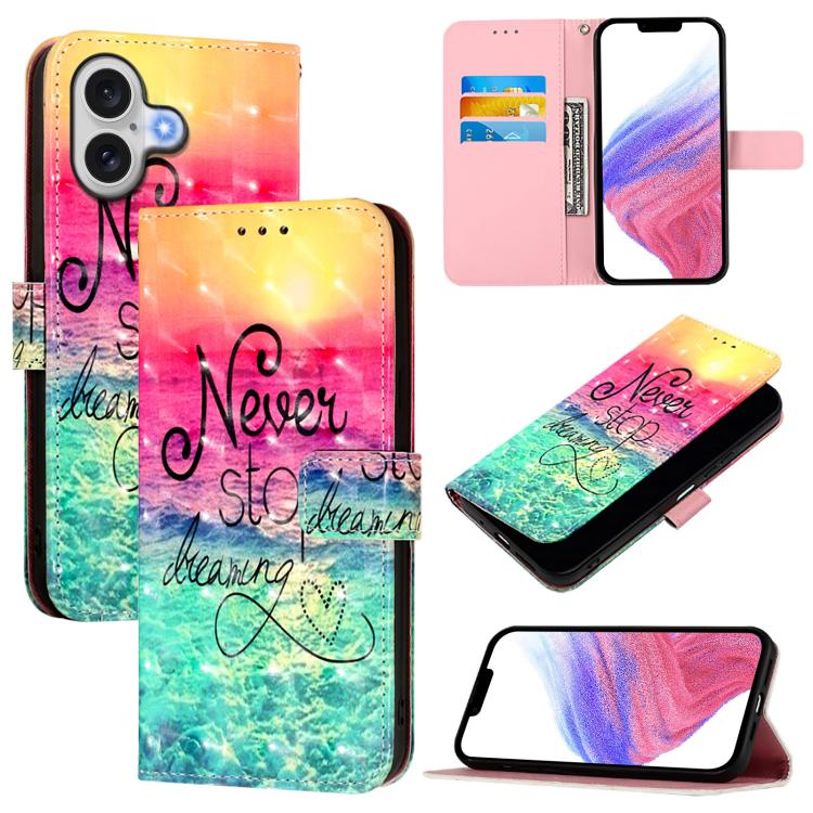 3D Painting flip PU leather iPhone 17 wallet case with Chasing Dreams artwork