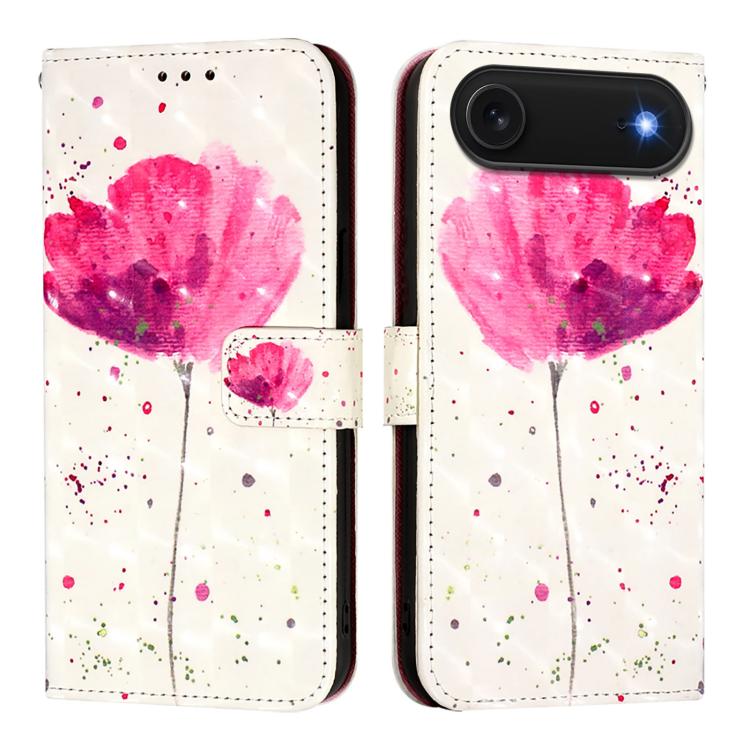 3D Painting flip PU leather iPhone Air wallet case with Flower artwork
