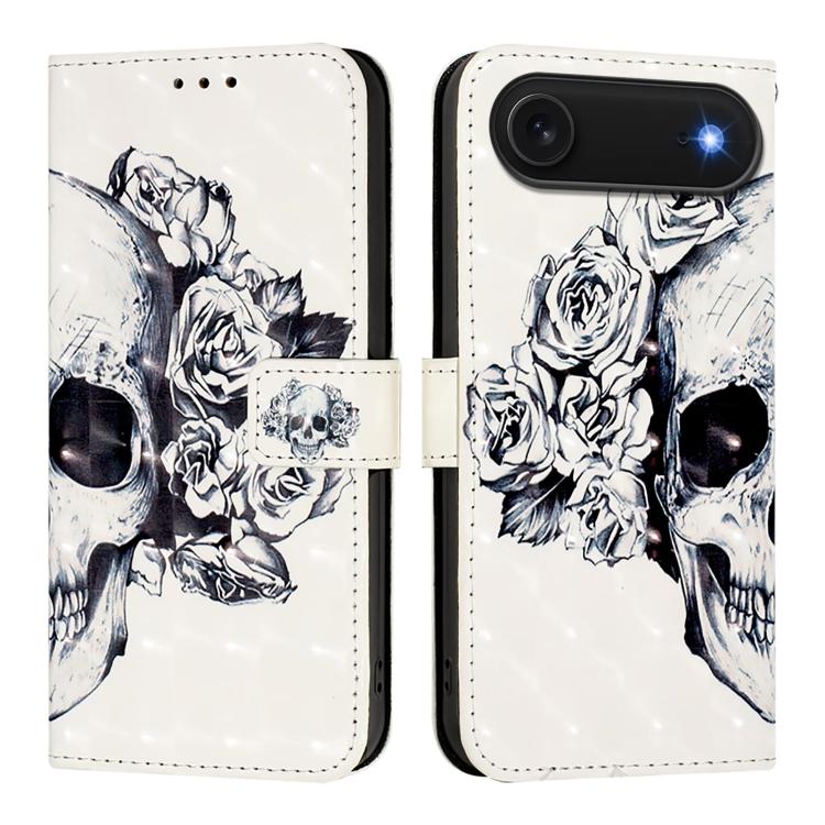 3D Painting flip PU leather iPhone Air wallet case with Skull artwork