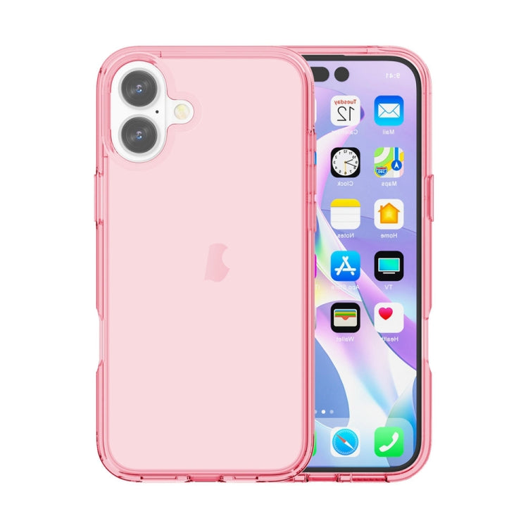 Shockproof Terminator transparent iPhone case in pink for iPhone 16 Plus