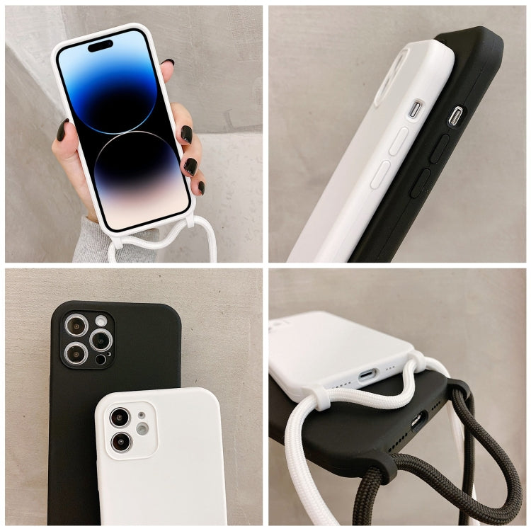 Crossbody lanyard liquid silicone iPhone case product detail image