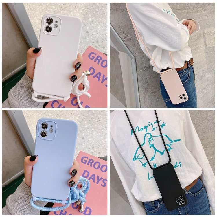 Crossbody lanyard liquid silicone iPhone case strap detail image