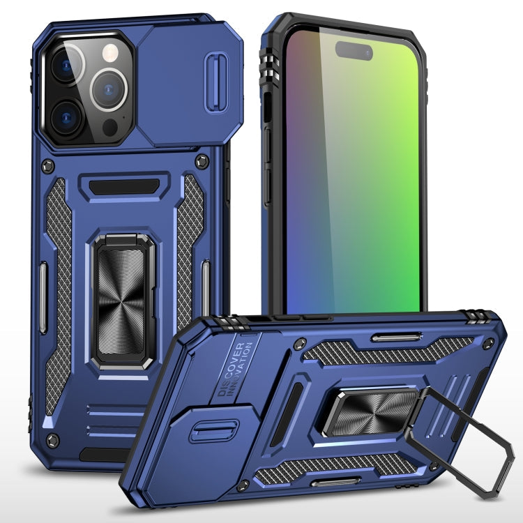 Armor camera shield iPhone case in navy blue for iPhone 16 Pro Max
