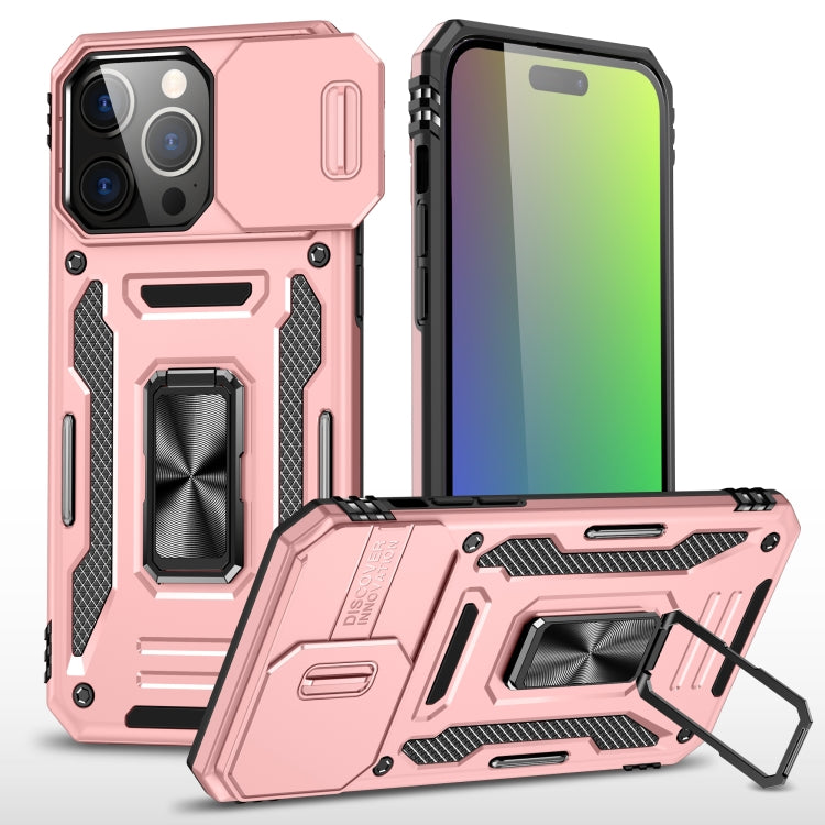 Armor camera shield iPhone case in rose gold for iPhone 16 Pro Max