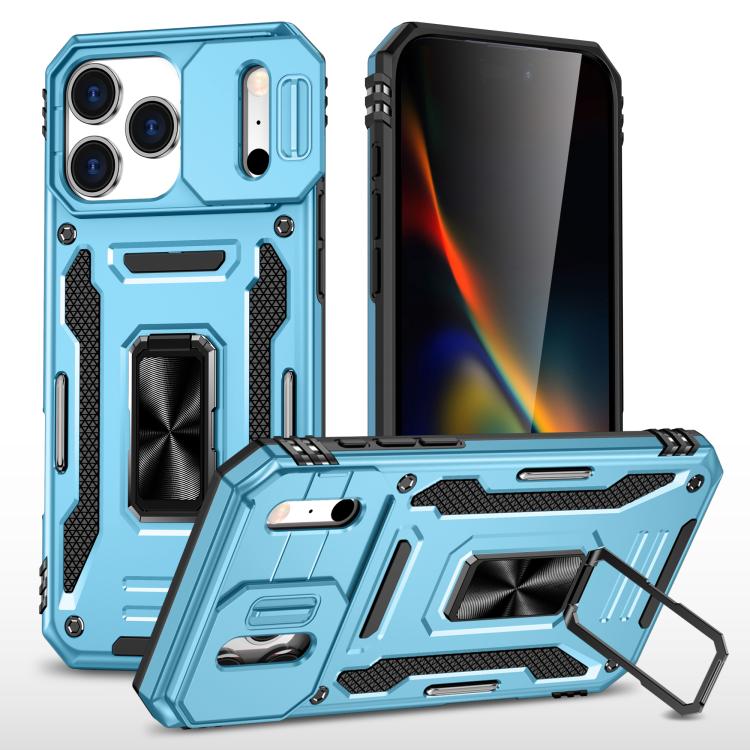Armor camera shield iPhone case in light blue for iPhone 17 Pro Max