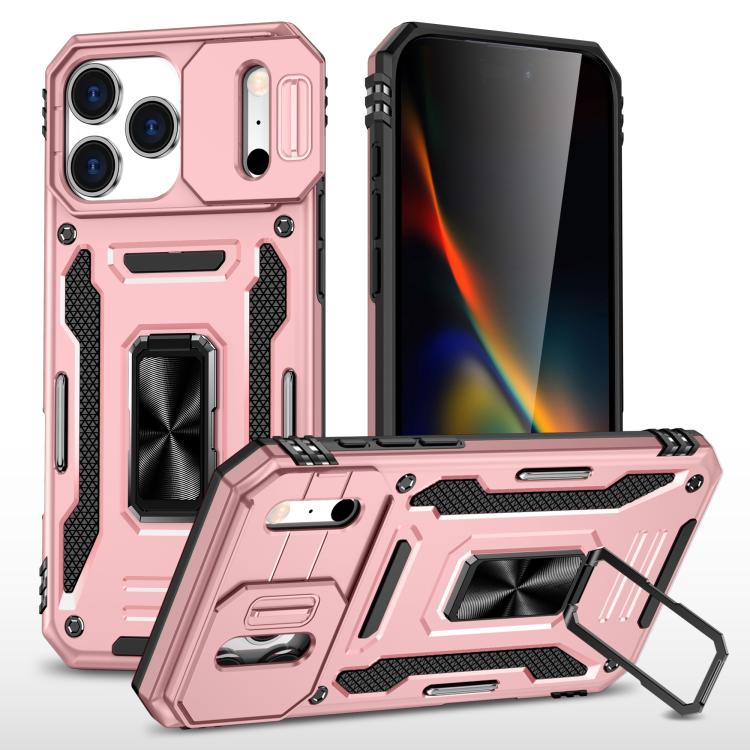 Armor camera shield iPhone case in rose gold for iPhone 17 Pro Max