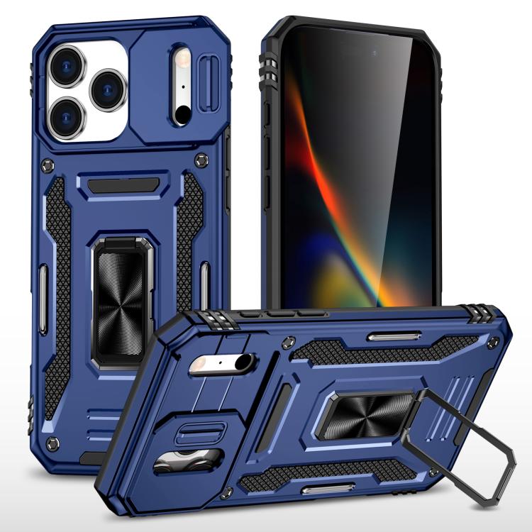 Armor camera shield iPhone case in navy blue for iPhone 17 Pro