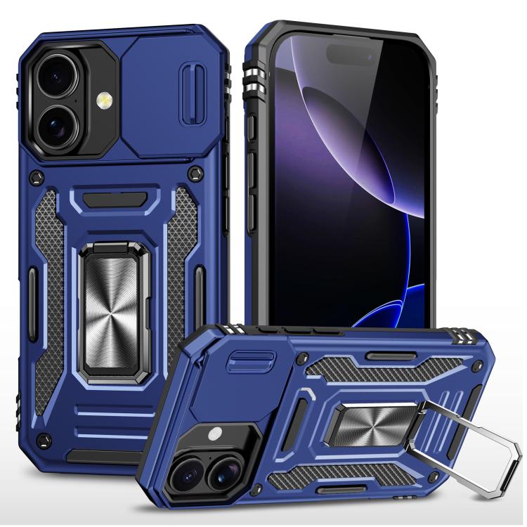 Armor camera shield iPhone case in navy blue for iPhone 17