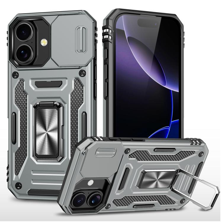 Armor camera shield iPhone case in grey for iPhone 17
