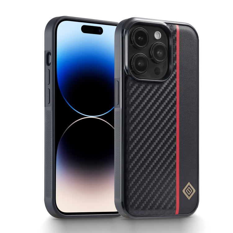 LC.IMEEKE 3-in-1 carbon fibre texture iPhone 14 Pro case