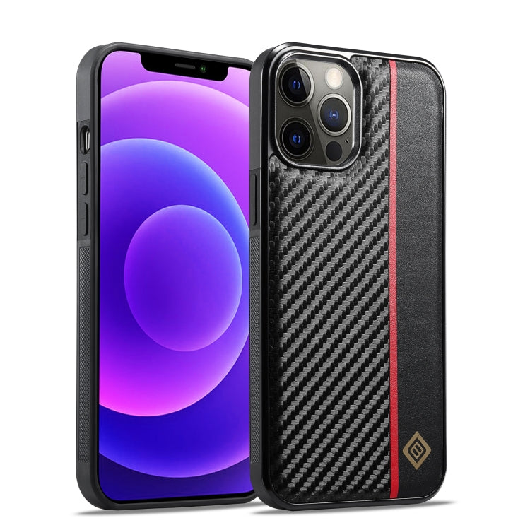 LC.IMEEKE 3-in-1 carbon fibre texture iPhone 12 Pro Max case