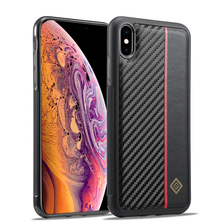 LC.IMEEKE 3-in-1 carbon fibre texture iPhone XS case