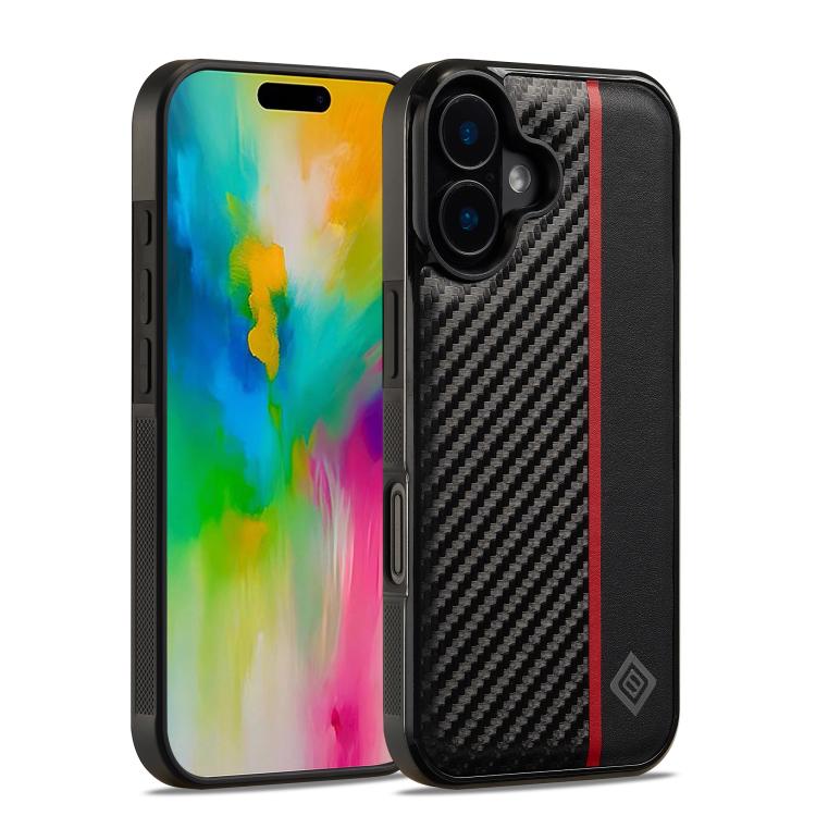 LC.IMEEKE 3-in-1 carbon fibre texture iPhone 17 case
