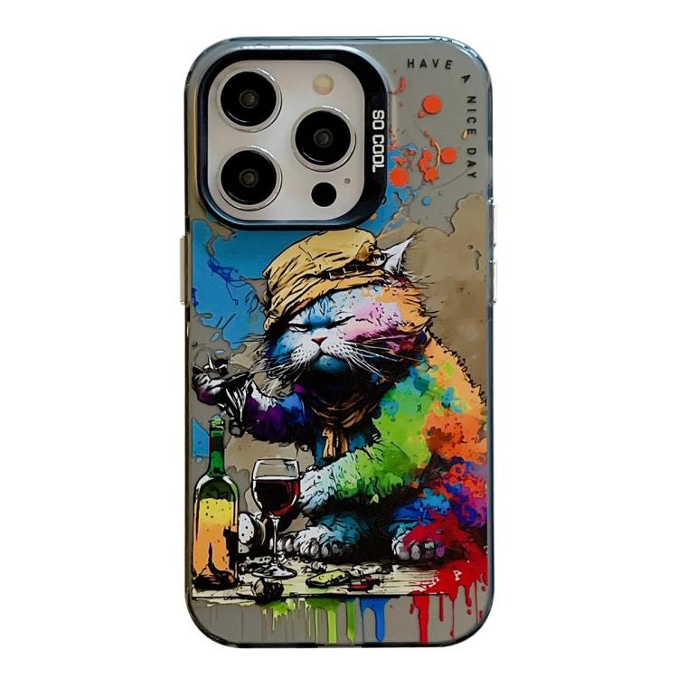 Drinking Cat animal oil painting iPhone 17 Pro Max case