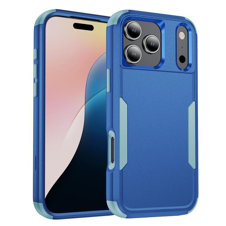 Commuter shockproof iPhone case in royal blue and grey green for iPhone 17 Pro Max