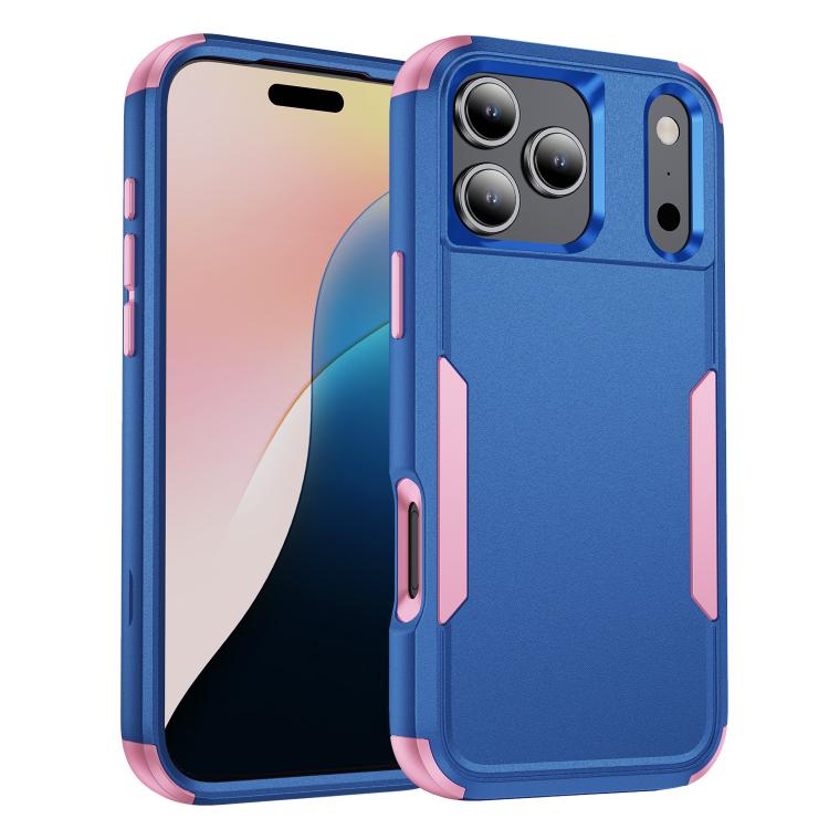 Commuter shockproof iPhone case in royal blue and pink for iPhone 17 Pro