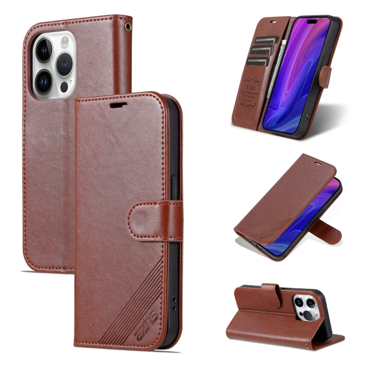 Mira Sales AZNS sheepskin texture flip wallet iPhone 15 Pro Max case in brown