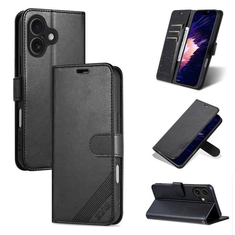 Mira Sales AZNS sheepskin texture flip wallet iPhone 17 case in black