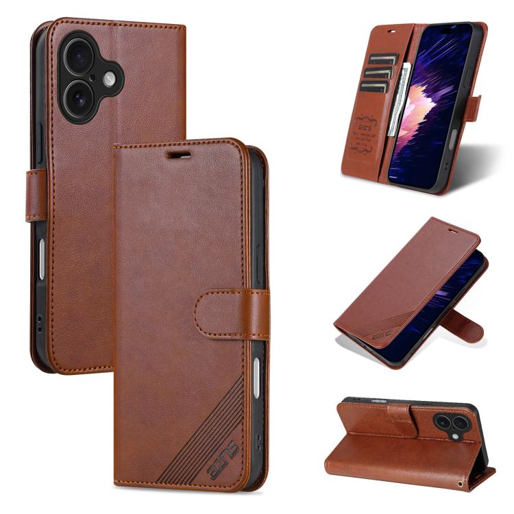 Mira Sales AZNS sheepskin texture flip wallet iPhone 17 case in brown