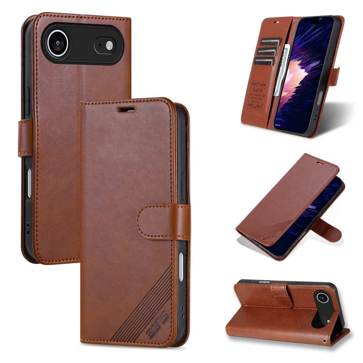 Mira Sales AZNS sheepskin texture flip wallet iPhone Air case in brown