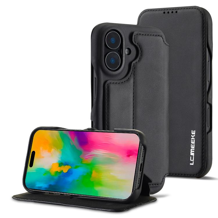 Black LC.IMEEKE Hon Ancient flip iPhone 17 card slot stand case