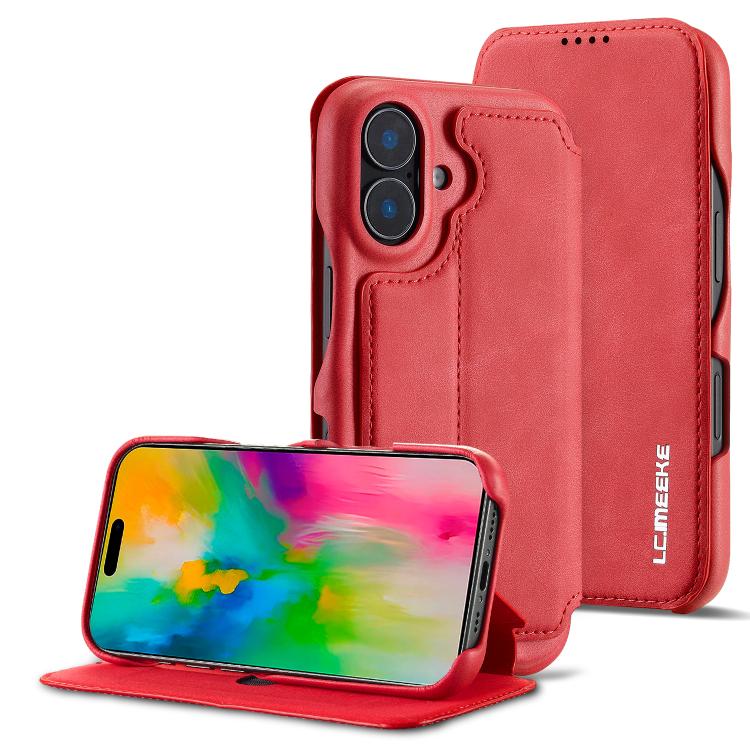 Red LC.IMEEKE Hon Ancient flip iPhone 17 card slot stand case