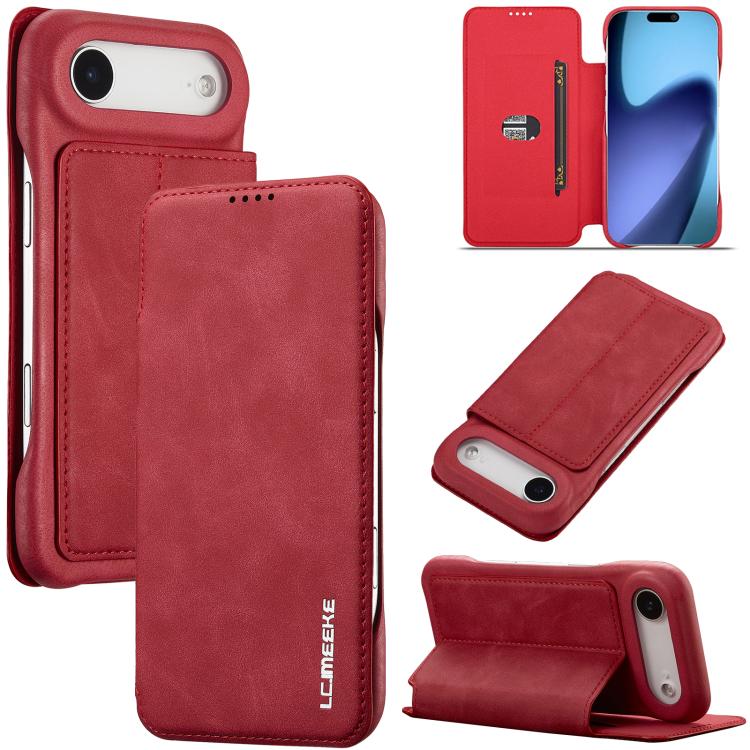 Red LC.IMEEKE Hon Ancient flip iPhone Air card slot stand case