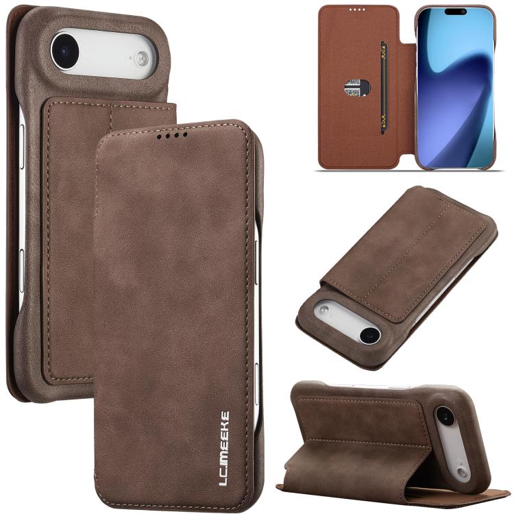 Coffee LC.IMEEKE Hon Ancient flip iPhone Air card slot stand case