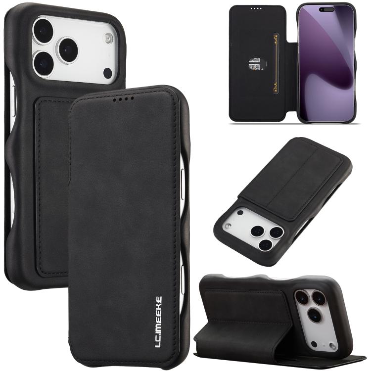 Mira Sales LC.IMEEKE Hon Ancient flip iPhone 17 Pro card slot stand case in black