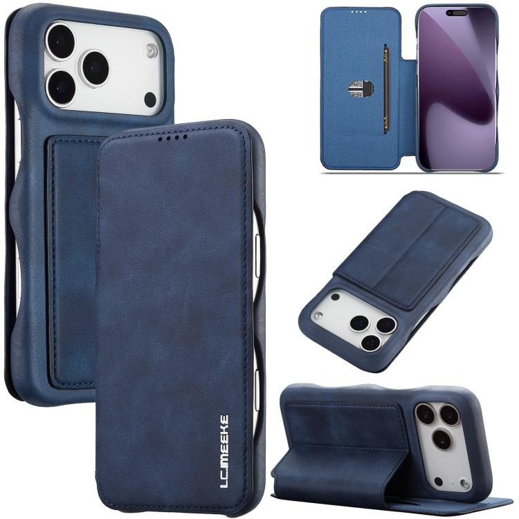 Blue LC.IMEEKE Hon Ancient flip iPhone 17 Pro Max card slot stand case