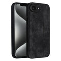 AZNS 3D embossed leather TPU iPhone 16e and 17e case in black