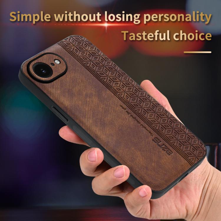 AZNS 3D embossed iPhone case detail showing textured leather look