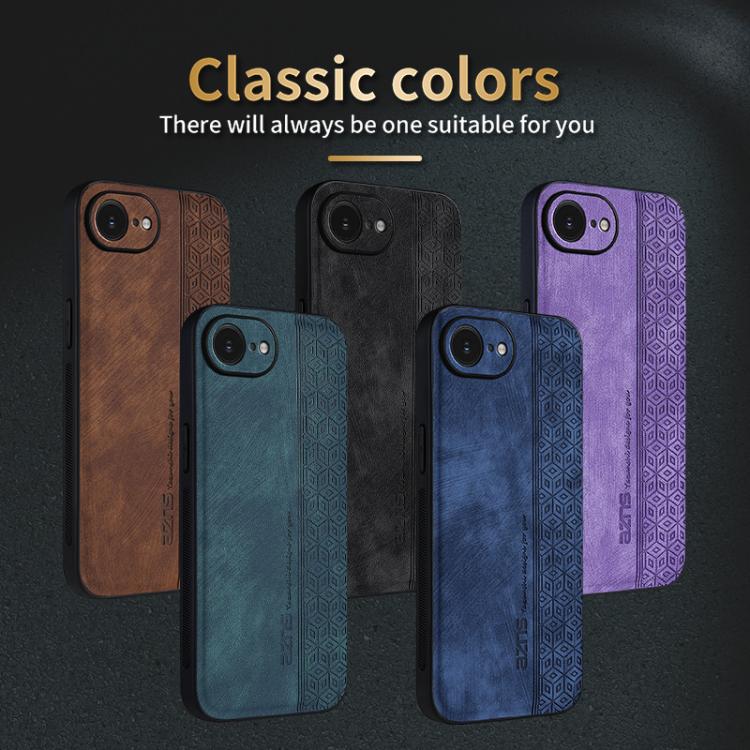 AZNS textured TPU and leather iPhone case product detail image