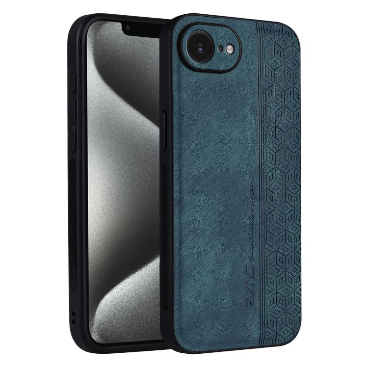 AZNS 3D embossed leather TPU iPhone 16e and 17e case in dark green