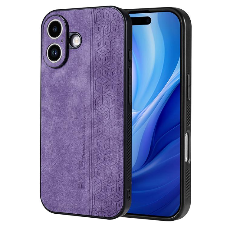 AZNS 3D embossed leather TPU iPhone 17 case in purple