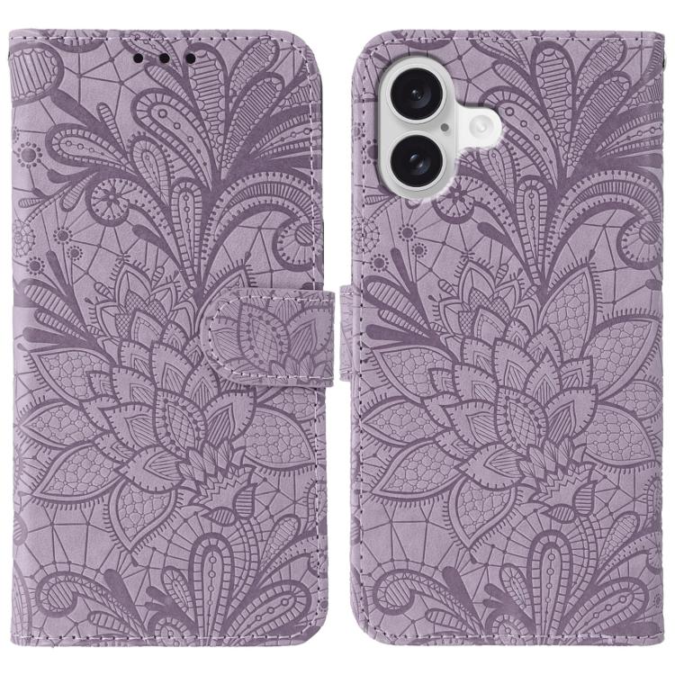 Purple lace flower iPhone 17 flip case