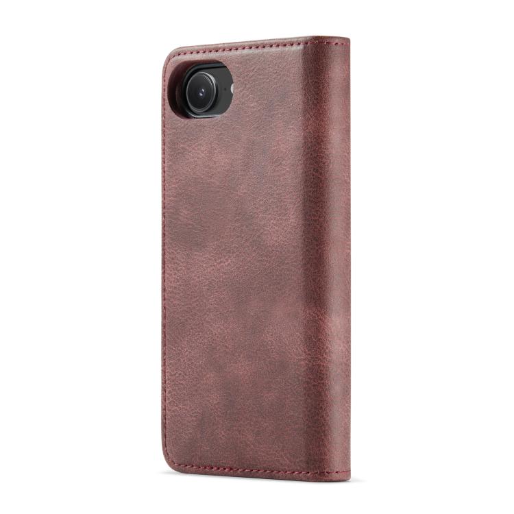 DG.MING red leather and TPU iPhone case showing card slots and holder design