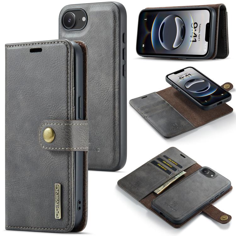 DG.MING detachable magnetic leather iPhone case in grey