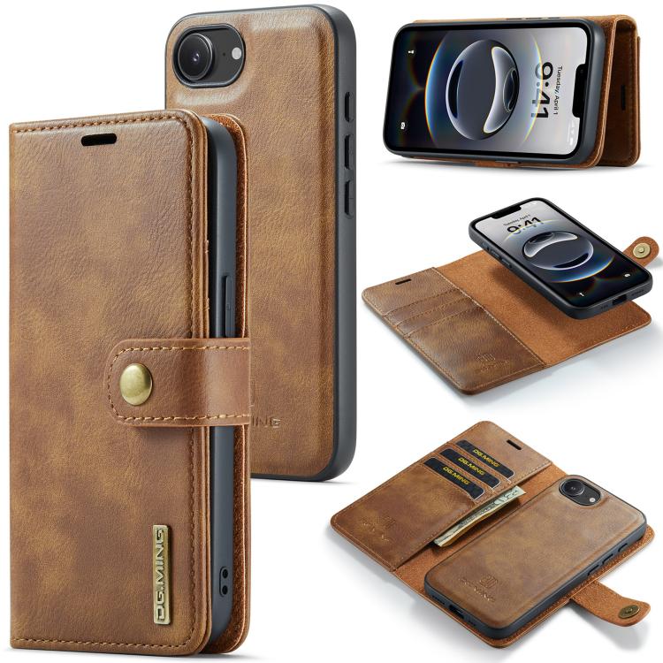DG.MING detachable magnetic leather iPhone case in brown