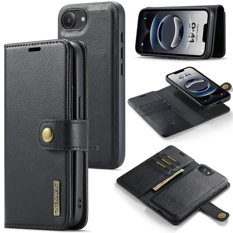 DG.MING detachable magnetic leather iPhone case in black