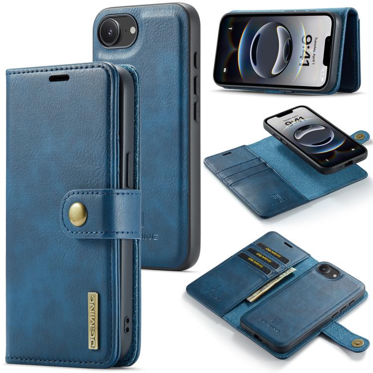DG.MING detachable magnetic leather iPhone case in blue
