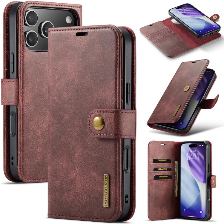 Mira Sales DG.MING detachable magnetic leather iPhone 17 Pro case in red