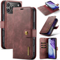Mira Sales DG.MING detachable magnetic leather iPhone 17 Pro case in red