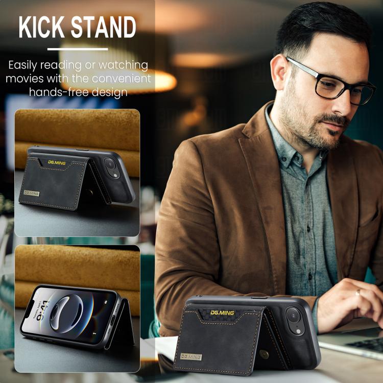 DG.MING M2 wallet iPhone case port and button access detail