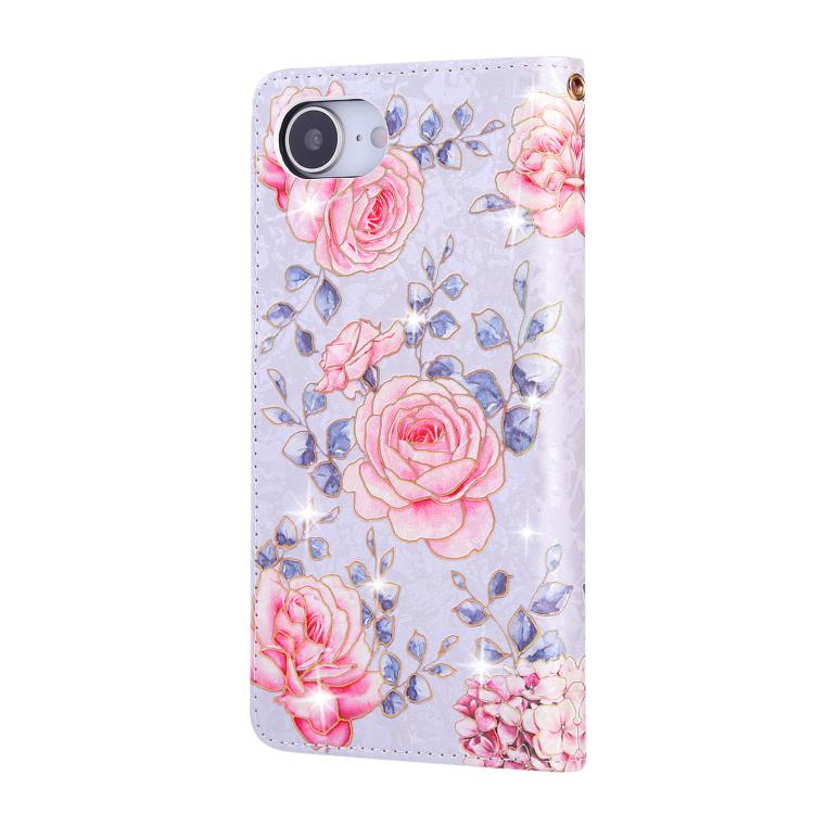 Bronzing painting leather iPhone case with stand design detail