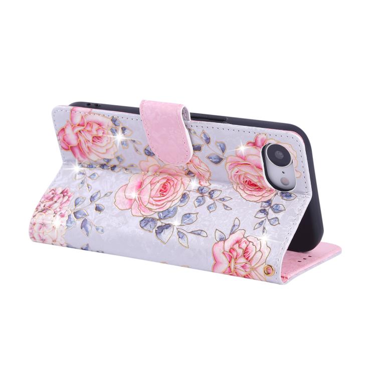 Bronzing painting leather iPhone case with port and button access detail